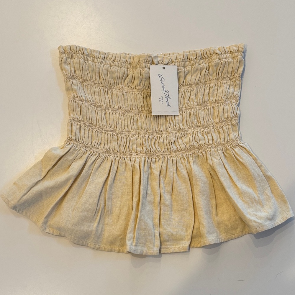 Universal Thread Yellow Smocked Sleeveless Top